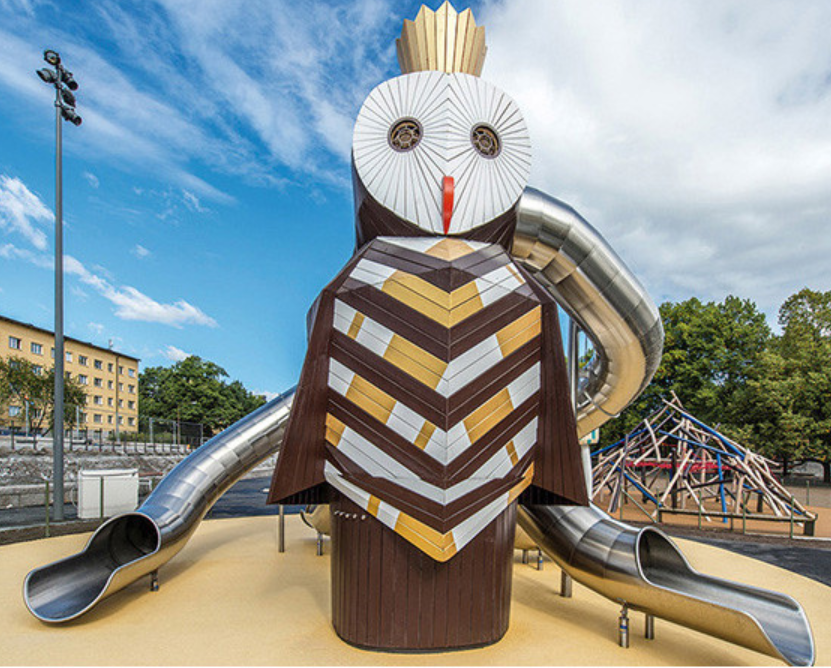 啄木鸟造型不锈钢滑梯