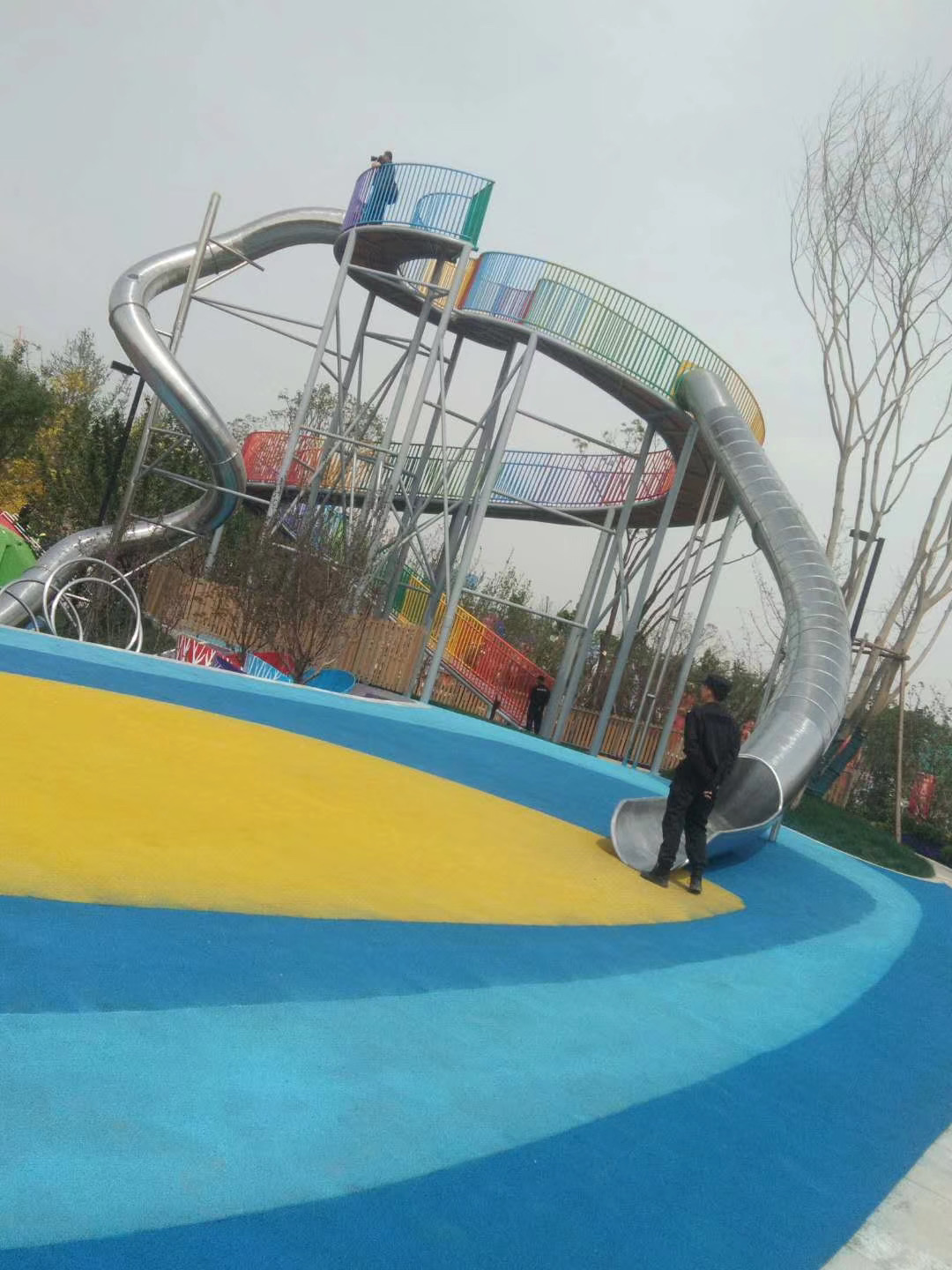 户外网红桥不锈钢滑梯